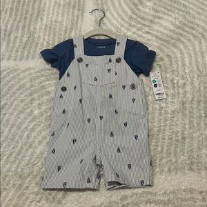 Carter's Nautical Striped Overalls with Blue Tee